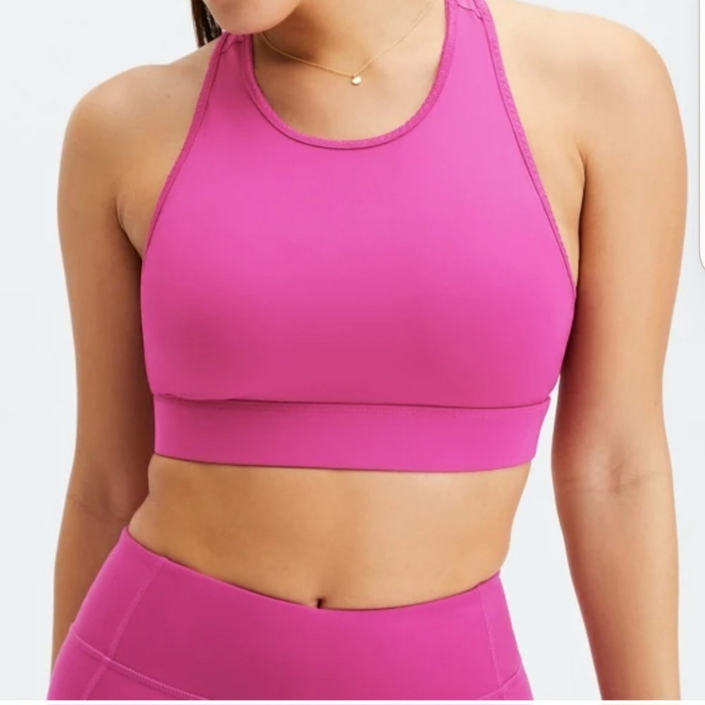 Fabletics Pink Trinity High Impact Sports Bra